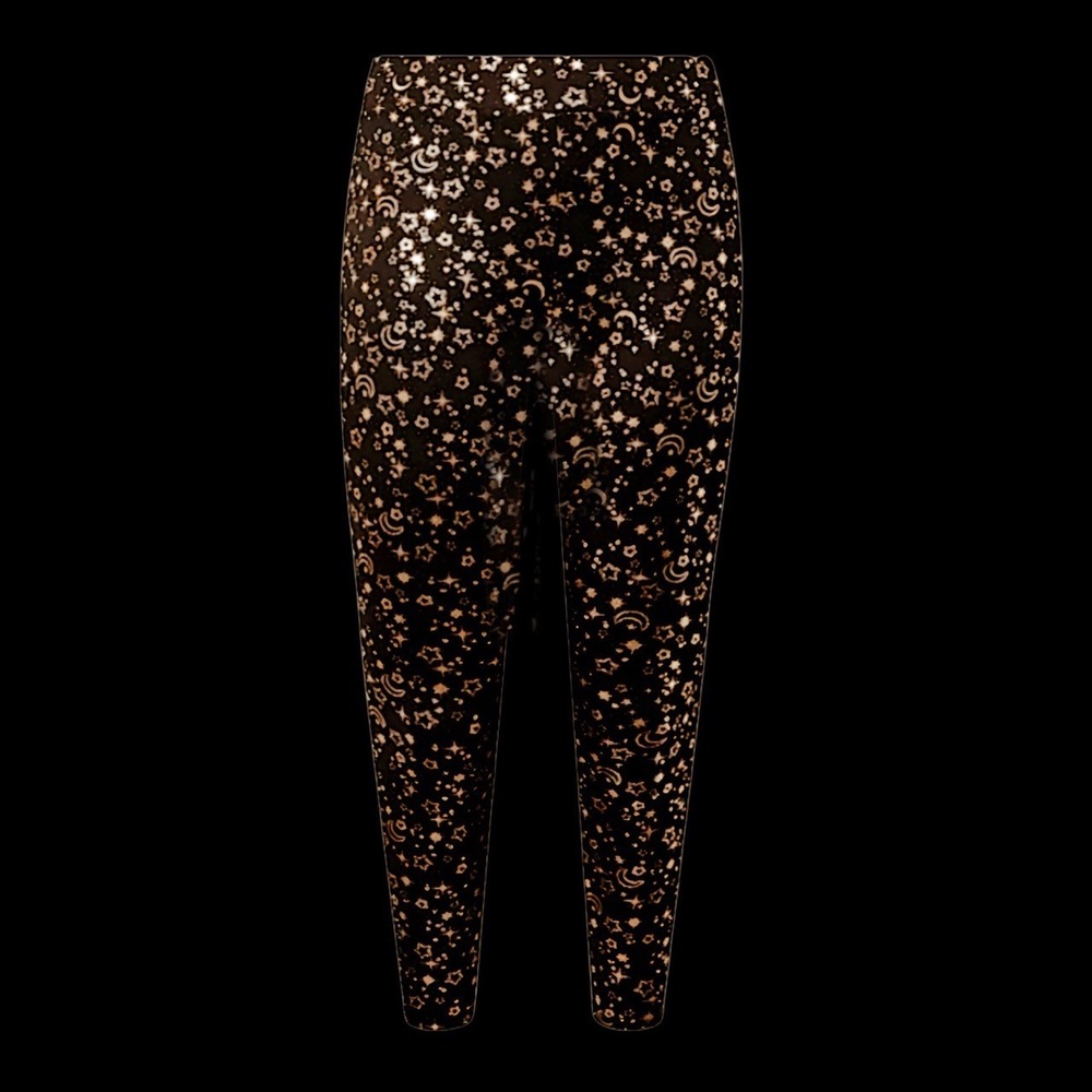 TORRID Shiny Gold‎ Celestial Stars & Moons Premium Leggings NWT  Size 1X - Picture 3 of 8